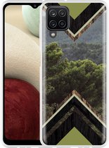 Hoesje Geschikt voor Samsung Galaxy A12 Forest wood