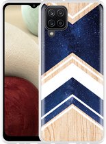 Hoesje Geschikt voor Samsung Galaxy A12 Space wood