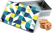 Biscuit Tin Modern Blauw Rectangle - Boîte de rangement 20x13x5 cm