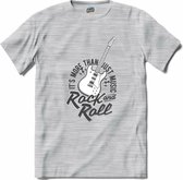 Rock and Roll It’s More Than Just Music | Muziek - Gitaar - Hobby - T-Shirt - Unisex - Donker Grijs - Gemêleerd - Maat S