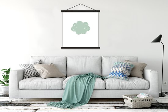 Affiche scolaire nuage - Déco chambre d'enfant - Nuage - Meiden - Garçons - Etoiles - Pastel - 90x90 cm - Affiche scolaire enfants
