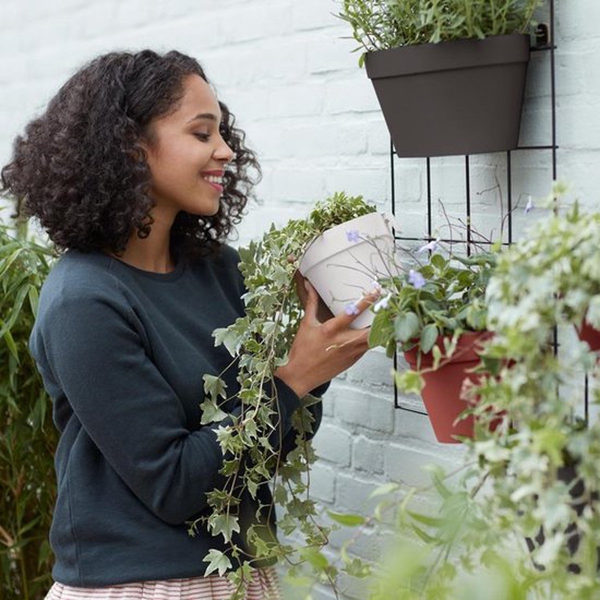 Elho Loft Urban Green Wall Pot Single 15 - Pot de fleurs pour l'extérieur