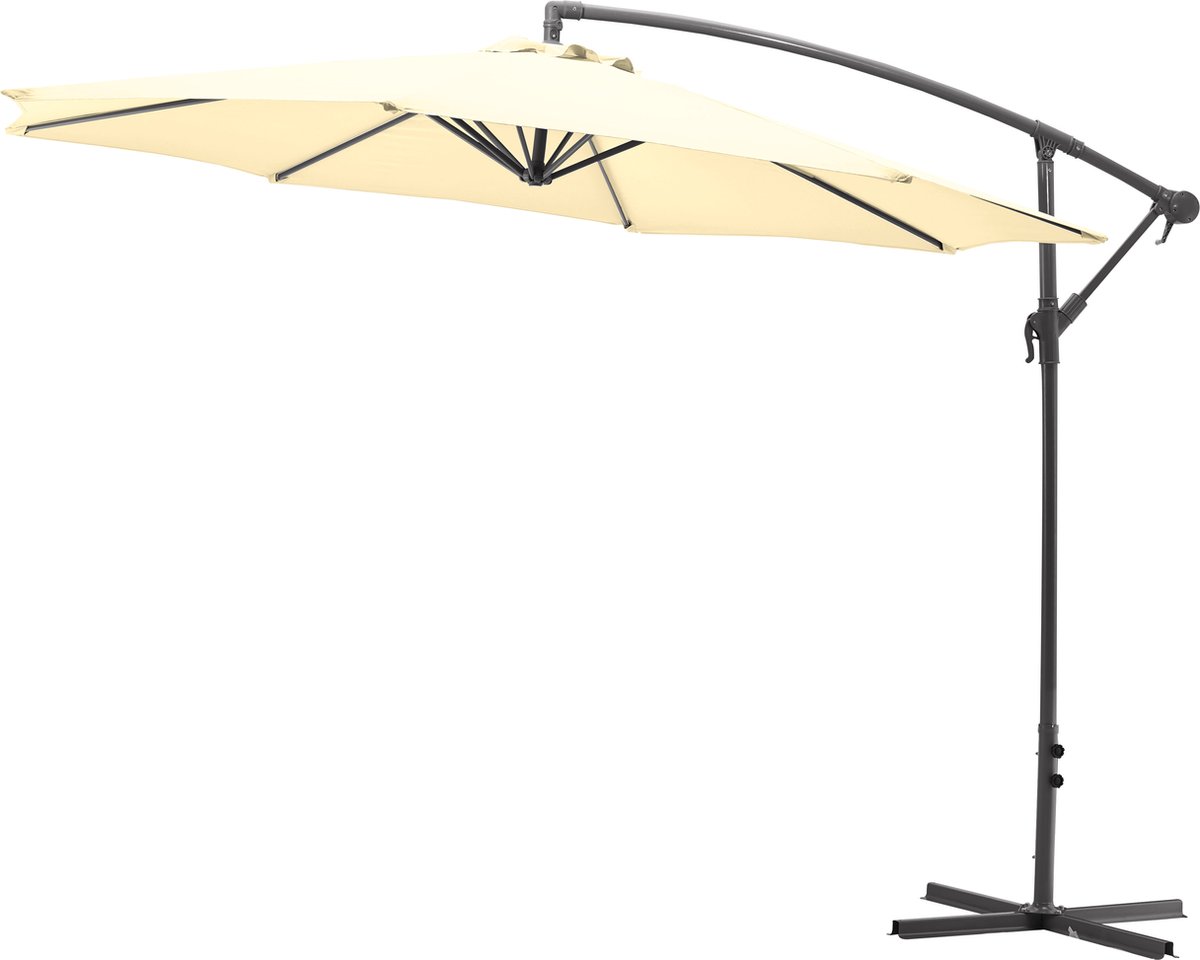 Offset paraplu - UV-bescherming - 360 graden draaibaar - Aluminium frame - Waterafstotend - 180 g/m2 - Crème - Polyester - 300 cm