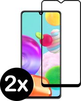 Smartphonica Samsung Galaxy A41 full cover tempered glass screenprotector van gehard glas met afgeronde hoeken - 2 stuks geschikt voor Samsung Galaxy A41