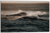 WallClassics - Dibond - Golven in de Zee - 60x40 cm Foto op Aluminium (Met Ophangsysteem)