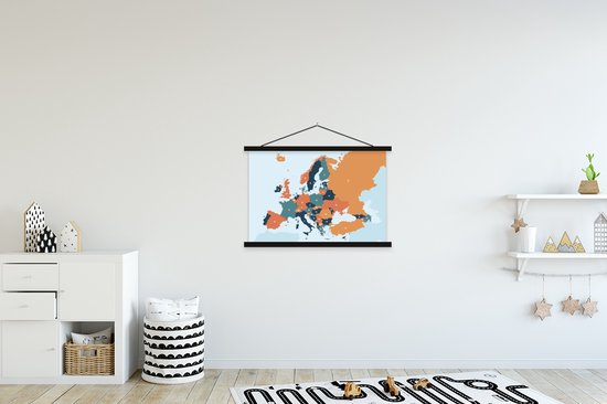 Affiche scolaire - Carte - Europe - Oranje - 90x60 cm - Lattes noires