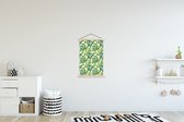 Porte-affiche avec affiche - Affiche scolaire - Vintage - Motifs - Monstera - 60x90 cm - Lattes vierges