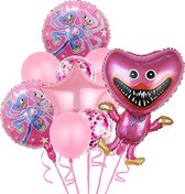 party Party® Thema Poppy Playtime Décoration Ballons en aluminium-Huggy Wuggy-Kissy Missy-Killy Willy-Tik Tok-Pink-Star Foil Balloon- Fête Package- Kit de Décoration de fête -Fête d'anniversaire