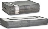 Zeller - Dekbed/kussens opberghoezen grijs - set van 2x - 70 en 103 cm