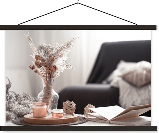 Porte-affiche avec affiche - Affiche scolaire - Nature morte - Couleurs - Décoration - 90x60 cm - Lattes noires