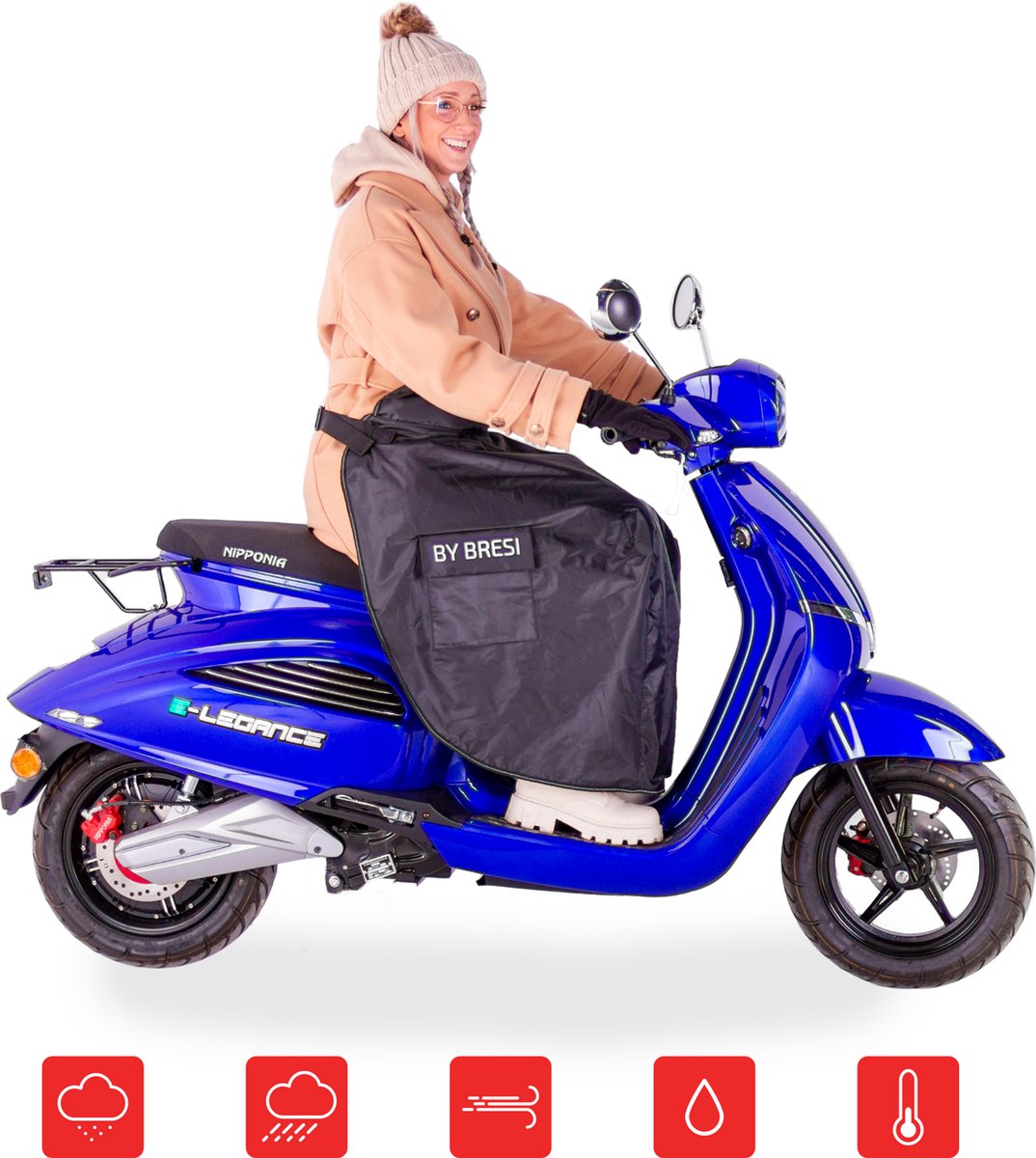 By Bresi - Beenkleed Scooter Universeel met gratis handschoenen - 14 - Beenkleed - Schootskleed - Brommerkleed - Scooter Beenkleed - Fleece deken -Scooter Deken - Waterdicht - Winddicht - Deken - Hoes - Beenwarmer - Beenhoes scooter – foto 3