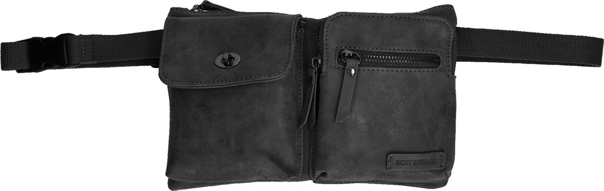 Heuptas Bicky Bernard - Heuptas - fanny pack - Heuptasje - Heuptasje dames - Heuptasje heren - heuptas festival - WDL - 3185 - Zwart - Schoudertas dames