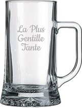 Chope à bière gravée - 50cl - La Plus Gentille Tante