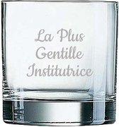 Whiskeyglas gegraveerd - 38cl - La Plus Gentille Institutrice