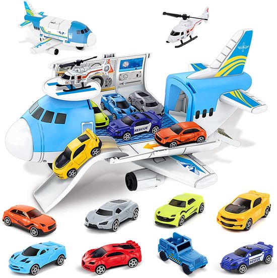 Speelgoed vanaf 3 jaar jongen-speelset -9 in 1 transportvliegtuig -auto vliegtuigmodel speelgoed - kinderen Mini Voertuigen Set - educatief speelgoed voor jongens meisjes