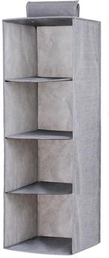 Organisateur Suspendu Sur Porte Anstore 4 Compartiments - Rangement Pratique Gris Pour Chambre Et Salle De Bain