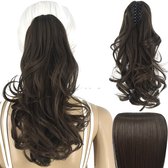 WiseGoods Premium Hairextension Wave Design Dames - Haarstuk - Haarstukje - Pruik - Pruiken Vrouwen - Haar - Haarclip - Bruin 35cm