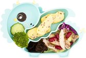 Put plates with compartments - Silicone Baby Board / Non-Slip Kids Placemat with Suction Cups - Self-Feeding Training