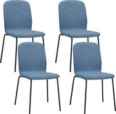 Albatros Stapelstoel ENNA Set van 4, Blauw - Stapelbare Vergaderstoel - Bezoekersstoel, Comfortabele Stoelen voor Wachtkamer