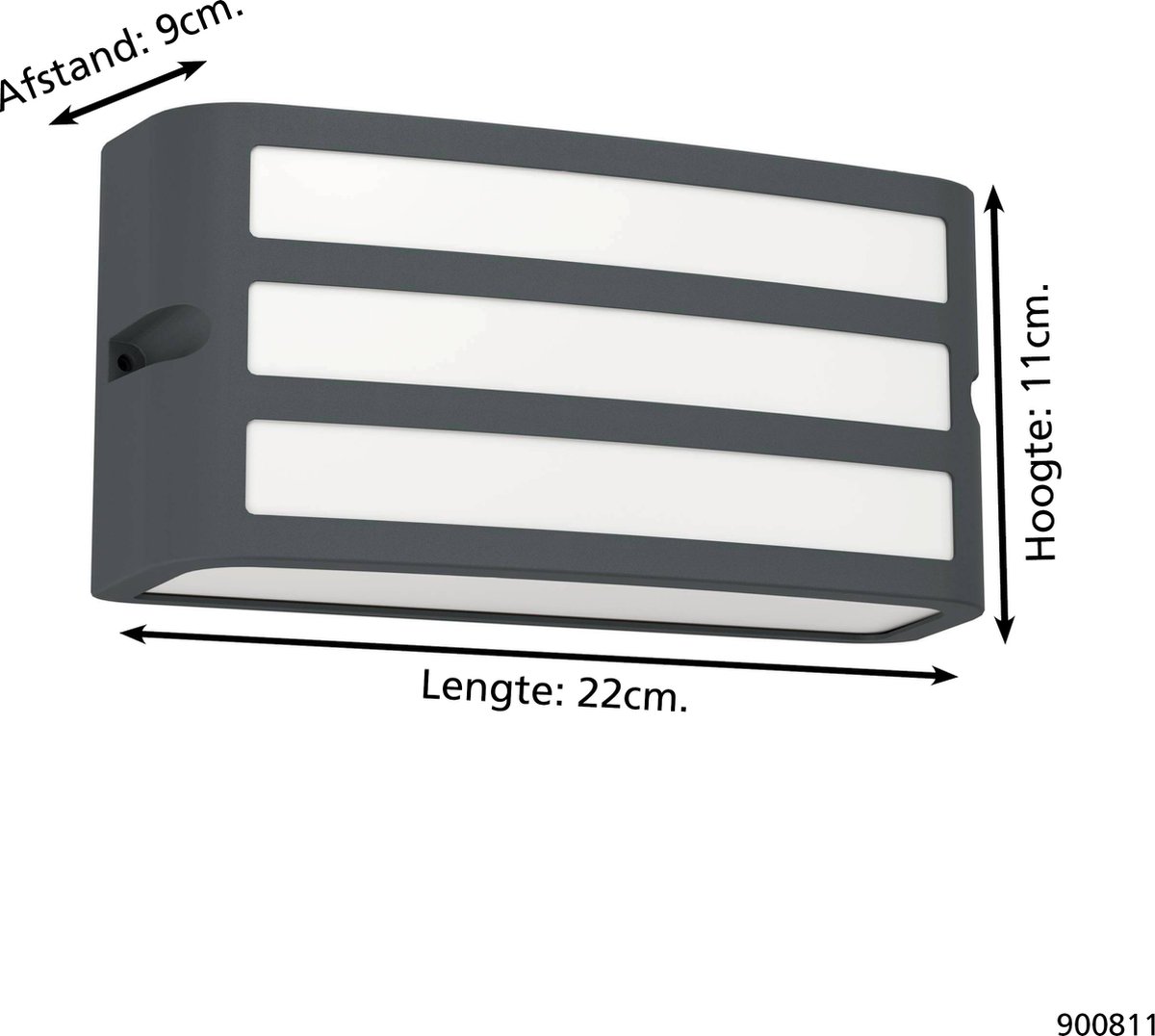 Eglo Camarda Wandlamp Buiten - E27 - 22 cm - Antraciet en Wit