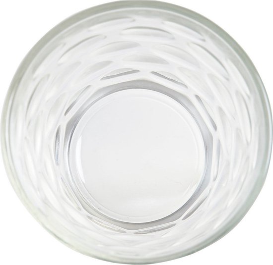 6x Pièces verres à eau transparents / verres à boire cercle relief 400 ml de verre - Bases de Cuisine/ arts de la table