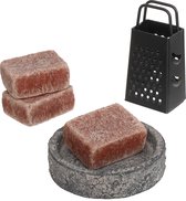 Comforder 3 Cubes Ambre Bois de Santal - Set de Cubes de Parfum avec Plat, Râpe et Sac de Parfum - Coffret Cadeau