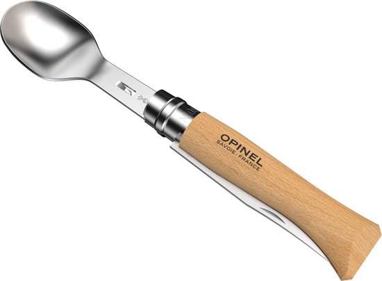 Couverts de voyage Opinel Picnic Plus - 4 pièces - inox/bois de hêtre - couteau de poche