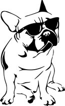 Raam sticker - Auto sticker Frenchie - Wall Art - Franse Bulldog - Dieren -Aanhanger