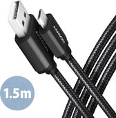 AXAGON BUMM-AM15AB, HQ Cable Micro USB <-> USB A, 1.5m, USB 2.0, 2.4A, ALU, braid, Black *USBAM *MUSBBM