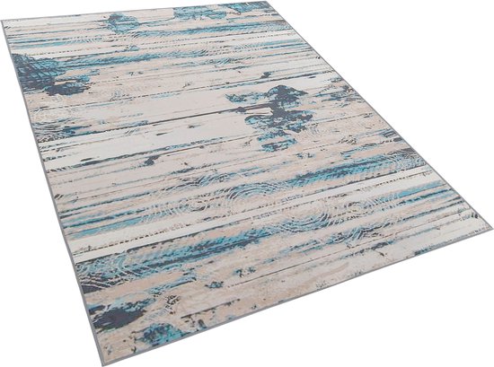 BURDUR - Laagpolig vloerkleed - Blauw - 160 x 230 cm - Polyester