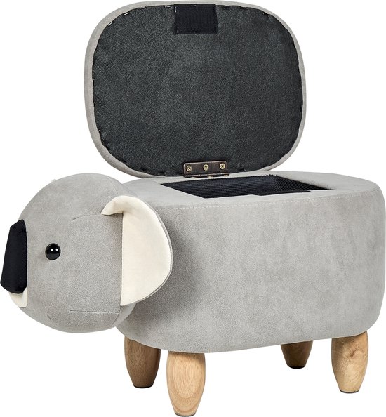 BELIANI COALA - Poef - Lichtgrijs - 32 cm - Fluweel