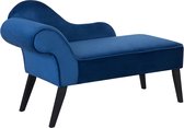 BIARRITZ - Chaise longue - Blauw - Linkerzijde - Fluweel