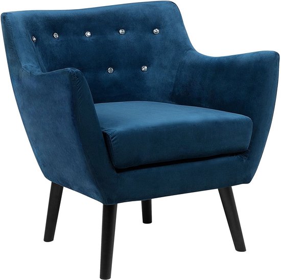 DRAMMEN - Fauteuil - Blauw - Fluweel