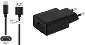 One One 2A lader + 2,0m USB C kabel. TUV getest & USB 3.0 / 56 kOhm Oplader adapter met robuust snoer geschikt voor o.a. Samsung Galaxy F13, F42, M13, M13 5G, tablet Tab A8 10.5 (SM-X200) uit 2022, tablet Tab S6 Lite, Xcover 6 Pro