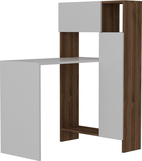 Klaptafel Greve voor wandmontage 80x62x16 cm wit en houtkleu