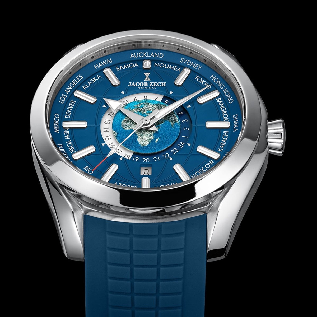 Jacob Zech London Z4.1540.002 Worldtimer Herenhorloge O 44 mm bol
