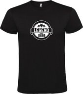 Zwart T-Shirt met “Legend sinds 1998 “ Afbeelding Wit Size XXXXXL