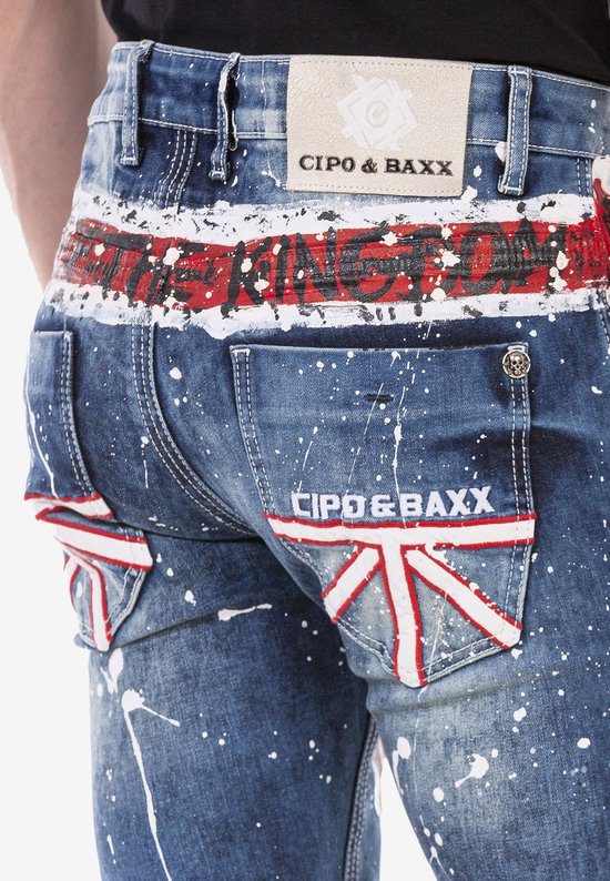Cipo & Baxx Jeans Uomo Straight Fit | Modello Ching Con Cuciture A Contrasto | Cotone Di Qualità | Casual E Comodo