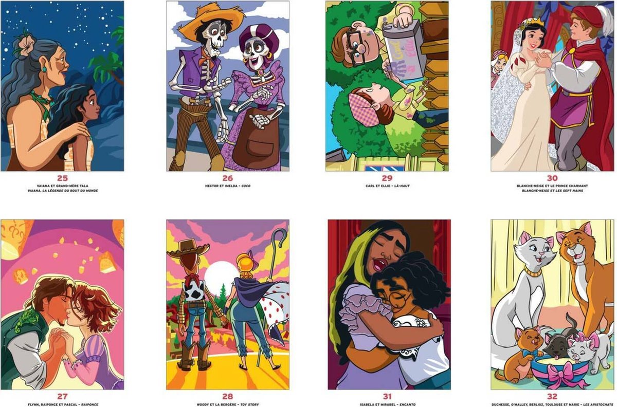 Coloriages Mystères Disney Love Stories - Kleuren op nummer - Kleurboek