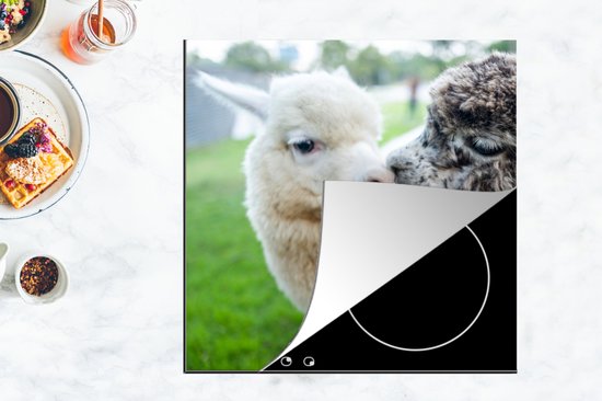 KitchenYeah® Inductie beschermer 78x78 cm - Alpaca - Liefde - Gras - Kookplaataccessoires - Afdekplaat voor kookplaat - Inductiebeschermer - Inductiemat - Inductieplaat mat