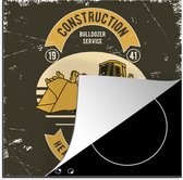 KitchenYeah® Inductie beschermer 78x78 cm - Bulldozer - Vintage - Tekening - Kookplaataccessoires - Afdekplaat voor kookplaat - Inductiebeschermer - Inductiemat - Inductieplaat mat