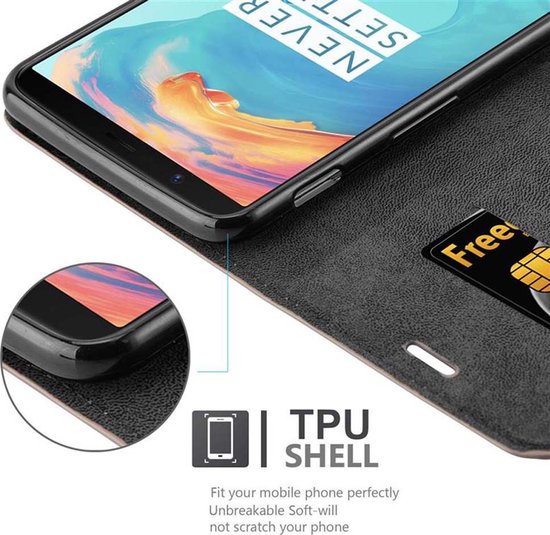 Étui Cadorabo pour OnePlus 5T en COFFEE BROWN - Étui de protection avec fermeture magnétique