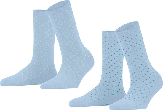 ESPRIT Fine Dot 2-Pack duurzaam organisch Katoen Multipack Sokken Dames blauw - Maat 35-38
