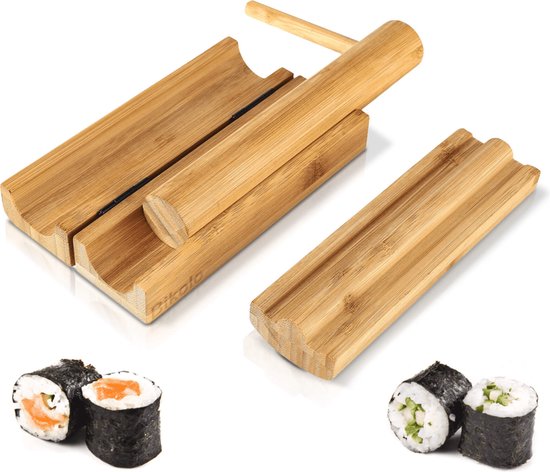Bikolo® - Sushi Maker Bazooka - Sushi Set - Sushi Bazooka - Sushi Kit - Sushimakers - Maki Sushi - Bamboe Hout - Duurzaam + E-Book Kookboek