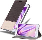 Cadorabo Hoesje geschikt voor Samsung Galaxy J5 2015 in ANTRACIET GOUD - Beschermhoes met magnetische sluiting, standfunctie en kaartvakje Book Case Cover Etui
