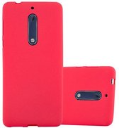 Cadorabo Hoesje geschikt voor Nokia 5 2017 in FROST ROOD - Beschermhoes gemaakt van flexibel TPU silicone Case Cover