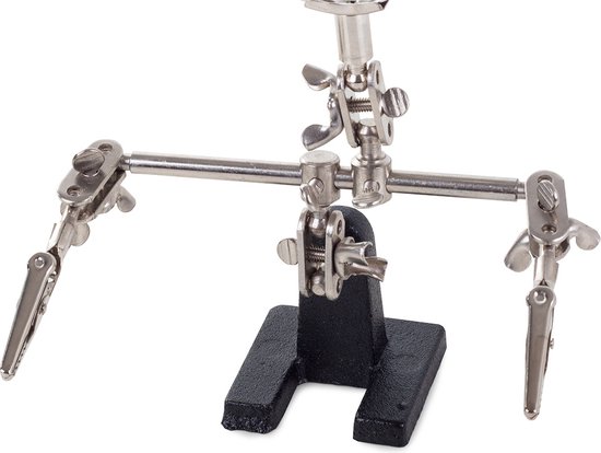Toolour Dritte Hand ClampRex O1 für Maker – Kompakte Löthilfe Halterung mit Dual Parallel-Klemmen,Verstellbare Magnetfuß für Platinen, feine Kabel und Bauteile, kein Rückfedern ohne Bissspuren