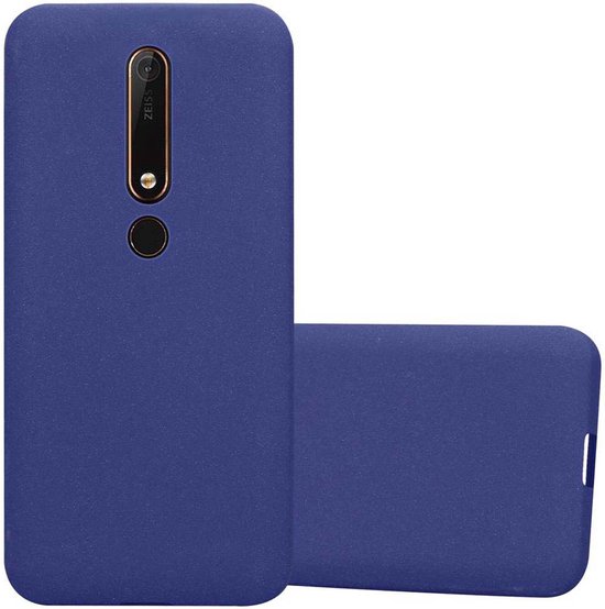 Cadorabo Hoesje geschikt voor Nokia 6.1 in FROST DONKER BLAUW - Beschermhoes gemaakt van flexibel TPU silicone Case Cover