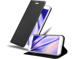 Cadorabo Hoesje geschikt voor Huawei P8 in CLASSY ZILVER - Beschermhoes met magnetische sluiting, standfunctie en kaartvakje Book Case Cover Etui