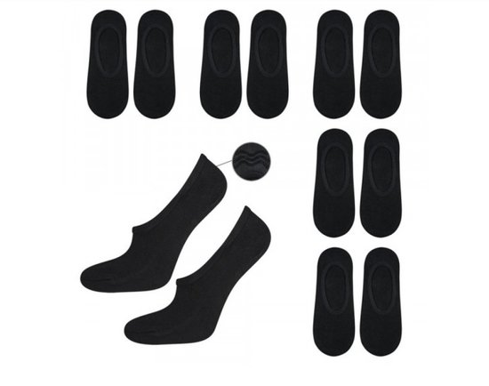 SOXO | 6 paar | Sokken | Sok | Sneaker sokken | Socks | Zwart | Dames en Heren | Siliconen hiel | Maat 40-45